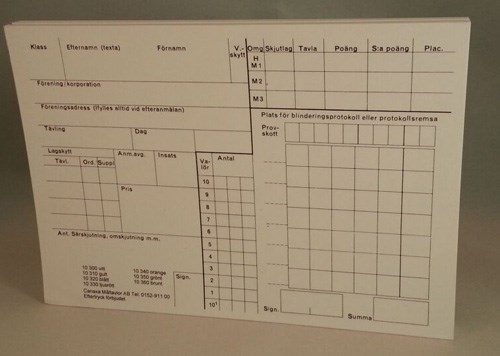 Skjutkort huvudskjutning vit 50/fp